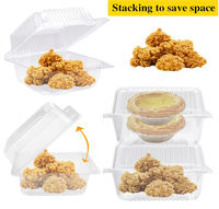 Boîtes à emporter jetables rectangulaires en PET/PVC/PP recyclables pour gâteaux, biscuits, pâtes, salades