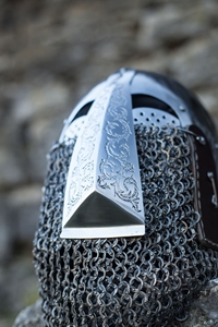 Casco Medieval de Caballero de la Fortuna, personalizado, hecho a mano, color plata - Product Image 5