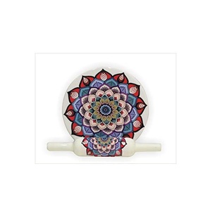 Rodillo de mármol moderno con diseño de flores y hojas impresas, para cocina, uso de pastelería y horneado, tablero rodante de mármol y pin - Product Image 2