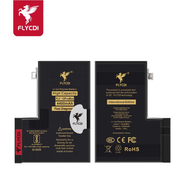 FLYCDI Hot Sale New Upgrade 100% Replacement High Capacity 4400mAh Li-ion Battery for 12 Pro Max in Stock