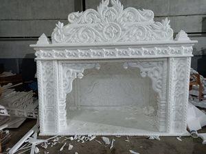 Elegancia atemporal exquisita artesanía de piedra tallada en mármol blanco y esculturas de arco distinguidas por artesanía y belleza - Product Image 4