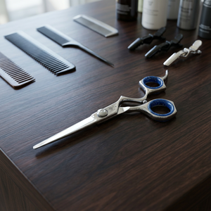 Professional Stainless Steel <b>Barber</b> Scissors Mirror Finish <b>Blade</b> Long Handle Beauty Tool Sharp Tip Adjustable Screw for - Product Image 1