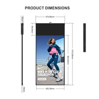 Layar Iklan Jendela 36,3 Inci 4K Sistem Android Layar Gantung Dua Sisi Anti Silau Monitor LCD IPS