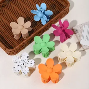 Pince à cheveux en forme de fleur de style coréen, élégante et douce, pour la décoration quotidienne des cheveux, en résine acrylique plastique avec strass, pour filles - Product Image 6