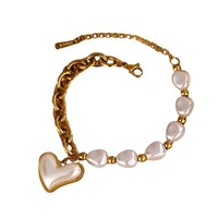Ensemble collier et bracelet en perles plaqué or Resoul pour femme, résistant au ternissement, étanche, style vintage