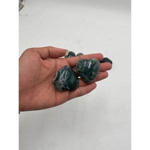 Cabochon en Agate Mousse Verte Naturelle en Gros, Forme Cœur, 4x4x2 cm, Pierre Précieuse Polie Non Montée - Product Image 5