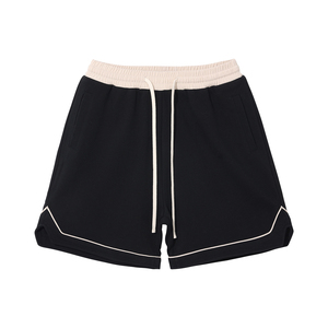 Pantalones cortos de algodón de rizo francés de alta calidad para hombre, pantalones cortos con cordón elástico de estilo informal de Color sólido 100% personalizados - Product Image 1