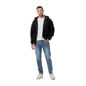 Sudaderas con cremallera de gran tamaño de alta demanda para hombres Peso pesado 100% Algodón Calidad de lujo con patrón de estampado de invierno - Product Image 1