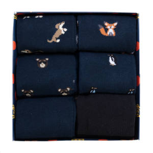 Calcetines de Algodón y Elastano para Hombre, 6 Pares, Diseños de Animales, Color Blanco, Talla Única, Desechables, para Invierno, Viene con Regalo - Product Image 1