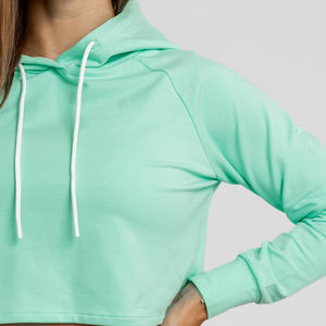 Nueva Moda mujer invierno Casual algodón Sudadera con capucha sólido Rosa Crop Top sudadera bordado con capucha forrado hecho Pakistán - Product Image 6