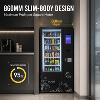 Distributeur automatique intelligent de boissons et de collations Zhongda, 6 voies, paiement par code QR, design écologique, refroidissement par compresseur