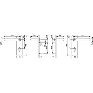 Juego de Protección Contra Incendios Paris FS-K138/202K de Plástico F9005M D/D para Puertas de 40-66mm de Espesor, Accesorios para Chimenea DIN Cuadrada PZ - Product Image 3