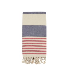 Mediterranean Terry-backed <b>Turkish</b> <b>Towel</b> Navy & Red, 35x70 in - Product Image 6