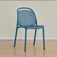 Chaise de salle à manger empilable en plastique minimaliste moderne avec dossier pour la maison, le bureau, le balcon et l'extérieur