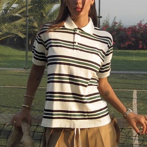 Nouveaux polos imprimés à manches courtes élégants chemise pour femmes de qualité supérieure 100% coton polos en gros pour femmes - Product Image 3