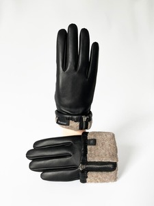 Guantes de cuero genuino de invierno con forro de punto con pantalla táctil directa de fábrica para mujeres y hombres mitones de conducción de Color trasero suave - Product Image 2