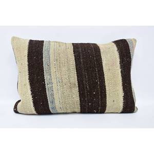 16x24 Beige Laine Kantha Patchwork Oreiller De Luxe Floral Vintage Impression Soie Tissé Coussin Portable pour Literie - Product Image 1