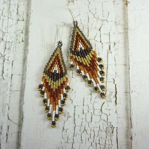 Pendientes de cuentas de semillas de cristal tejidas a mano de estilo veraniego, joyería de estilo bohemio con borlas largas para mujer - Product Image 4