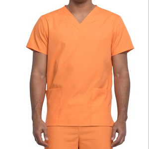 Hauts de blouse médicale pour hommes à manches courtes, sur mesure, de haute qualité, respirants, légers, en coton-polyester-élasthanne, sans coutures - Product Image 1