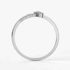 Bague en argent sterling 925 haut de gamme, motif floral ondulé, CZ, bijoux fins pour femmes, design de fleurs en grappe, pour mariage, fête, usage quotidien, bureau - Product Image 2