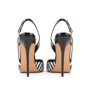 Zapatos de Tacón Alto con Estampado de Cebra y Tira Trasera, Forro de Cuero de Alta Calidad, Cierre Deslizante, Tallas Grandes, para Bodas - Product Image 6