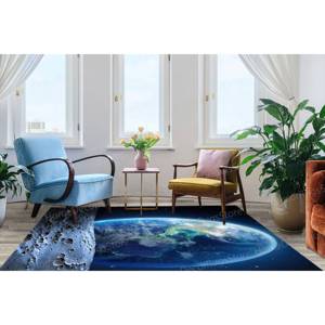 Alfombra de Lana con Estampado de Patchwork Sky View, Diseño Tradicional Ecológico, Pelo Medio, Base de Látex, Decoración para Salón, Regalo para Ella - Product Image 5