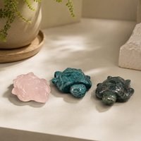 Figura de Tortuga Marina Tallada en Cristal Natural, Pulida a Mano, para Decoración de Hogar, Oficina, Escritorio y Colección de Regalos