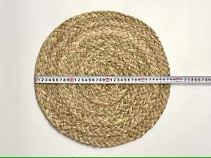 Ensemble de table artisanal de haute qualité de napperons ronds en jonc de mer napperon tissé fleuri fabriqué au Vietnam jacinthe d'eau - Product Image 5