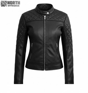 Nueva chaqueta de cuero transpirable para mujer 2025 Lona de punto personalizable de alta calidad Diseño de Moda de invierno - Product Image 1