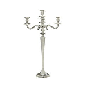 Candélabre de sol de qualité supérieure pour la décoration de cadeaux de mariage en aluminium plaqué argent grande fête bougeoir et candélabre faits à la main - Product Image 3