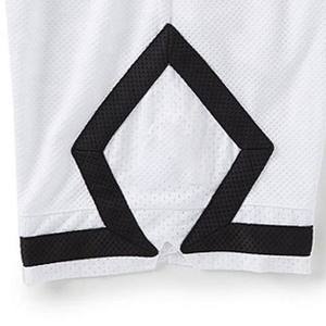 Shorts de basket-ball en maille blanche avec bande noire, logo personnalisé, vêtements de sport - Product Image 6