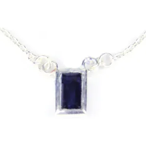 Collier pendentif en argent 925 pour femmes, pierre bleue, rhodium, motif géométrique, or rose, diamant, tendance pour les fiançailles, à porter au quotidien - Product Image 2