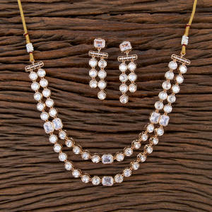 Artificial Kundan Classic Necklace <b>Set</b> With <b>Rose</b> <b>Gold</b> Plating Fashion <b>Jewellery</b> Exporter in India - Product Image 5