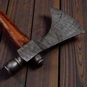 Damascus Steel Pipe Axe Tomahawk DIY Grade Sharp Cutting Edge <b>for</b> Hunting and Camping Axe High Quality Forged Smoking Axe - Product Image 3