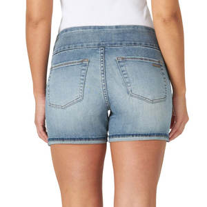 Pantalones Cortos de Camuflaje para Hombre, Corte Holgado, Estilo Casual, para Caza, Color Índigo, Cintura Elástica Oculta, Dobladillo Desgastado, Cintura Alta - Product Image 3