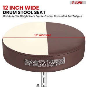 5 Core Drum Throne 3 Thick <b>Padded</b> Memory Foam Comfortable Drummer <b>Stool</b> 200Lb Capacity Adjustable - Product Image 6