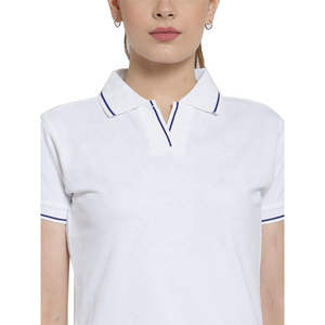 Premium 100% coton femmes Polo T-Shirt Logo personnalisé décontracté à manches courtes Design grande taille tricoté solide en gros raisonnable - Product Image 2