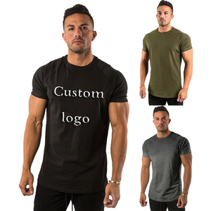 T-shirt d'été de style tendance pour hommes de haute qualité 100% coton de couleur unie Fitness régulier coupe ample écologique séchage rapide court - Product Image 6