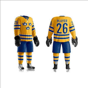 Maillots de hockey sur glace personnalisés de haute qualité 2024, nouveaux ensembles d'uniformes d'équipe cousus OEM à prix abordable, couleur personnalisée, 100 % polyester - Product Image 2