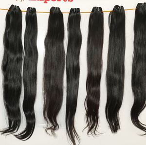 Extensiones de Cabello Humano Natural Remy Virgen Indio Liso de Templo, con Cutícula Alineada, Precio de Fábrica al Por Mayor - Product Image 5