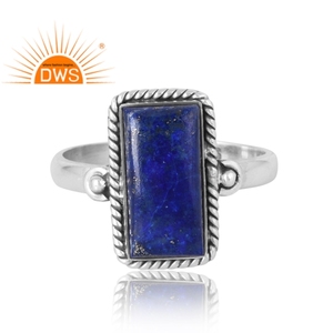 Anillo apilable de piedras preciosas de lapislázuli Natural de Plata de Ley 925 superventas, joyería personalizada para mujer, regalo para ella - Product Image 3
