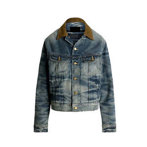 Veste en jean noire pour homme, veste en jean classique, coupe ajustée, vêtements d'extérieur en coton, streetwear tendance, style décontracté, vêtements de style camionneur - Product Image 2
