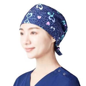 หมวกผ่าตัดผ้าฝ้ายปรับได้สำหรับผู้ชายและผู้หญิงหมวกโลโก้หมอพยาบาลออกแบบได้ตามต้องการ - Product Image 1