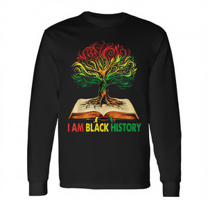Maglietta a maniche lunghe per il Black History Month - Abbigliamento promozionale 'I Am Black History' - Product Image 2