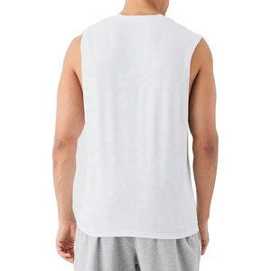 เสื้อยืดกีฬาผู้ชายแบบเรียบ ผ้าคอตตอนผสมสแปนเด็กซ์ 180 GSM เสื้อกล้าม Homme Tank Top - Product Image 3
