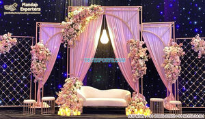 เชิงเทียนโลหะทรงกลมสำหรับงานแต่งงานผนังเทียนเวทีแต่งงานที่สวยที่สุดผนังเทียนโลหะที่สวยงามสำหรับเวทีรับเวที - Product Image 6