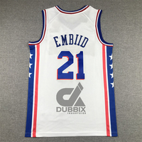 Maillot de basket rétro en mesh de haute qualité, personnalisable, pour hommes, Harden 1, Iverson 3, Embiid 21, respirant, 100% polyester, vente en gros