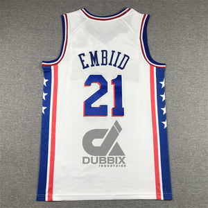 Maillot de basket rétro en maille en gros, personnalisable, pour homme, Harden 1, Iverson 3, Embiid 21, vêtements de sport respirants, logo XS - Product Image 3