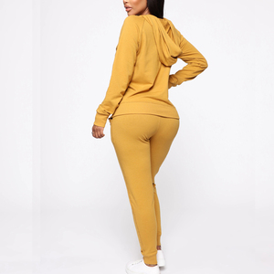 Chándal de algodón de gran tamaño personalizado para mujer, bordada y pantalones de chándal Sudadera con capucha de peso pesado transpirables, conjunto de 2 piezas para invierno - Product Image 5