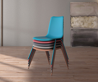 Chaise de bureau ergonomique OMNI avec dossier moyen, structure en acier, matériau PP ignifuge UL94 V-2, design moderne pour la maison et le bureau